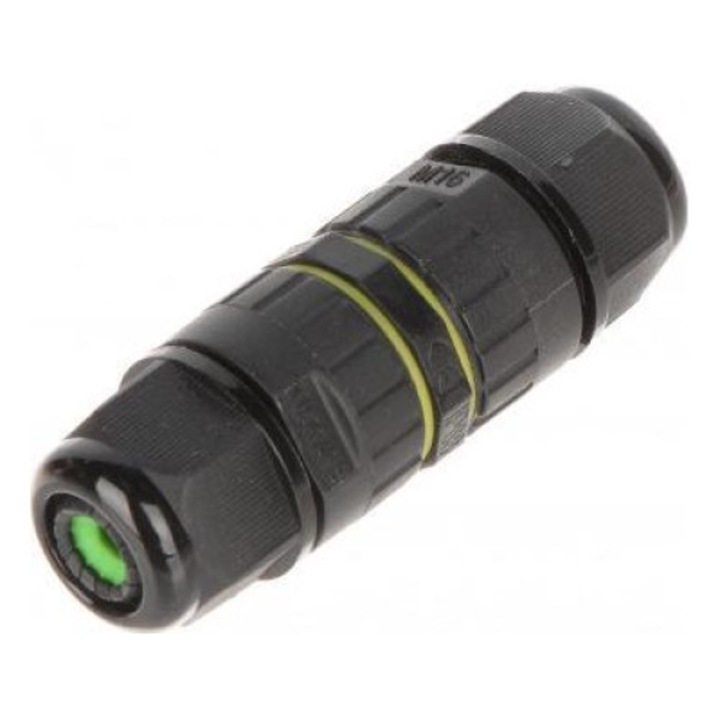 Cutie de jonctiune PUH-3P-M16, Plastic, IP68, Negru