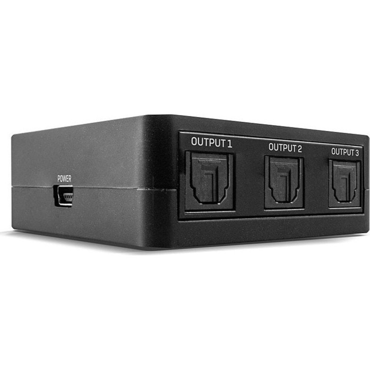 Splitter audio, Lindy, Optic, Negru