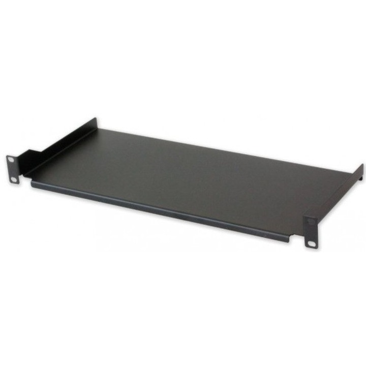 Рафт Intellinet 1U Rack, 200 mm, 19'', 2 точки за монтаж, метал, черен