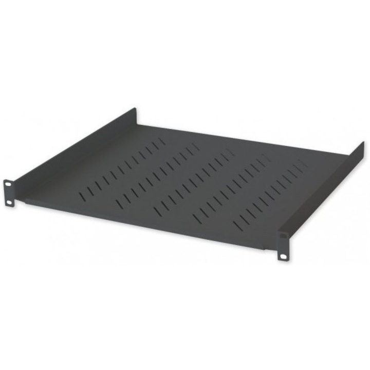 Rack, Intellinet, перфориран дизайн, 400 mm, 1U, 19", черен