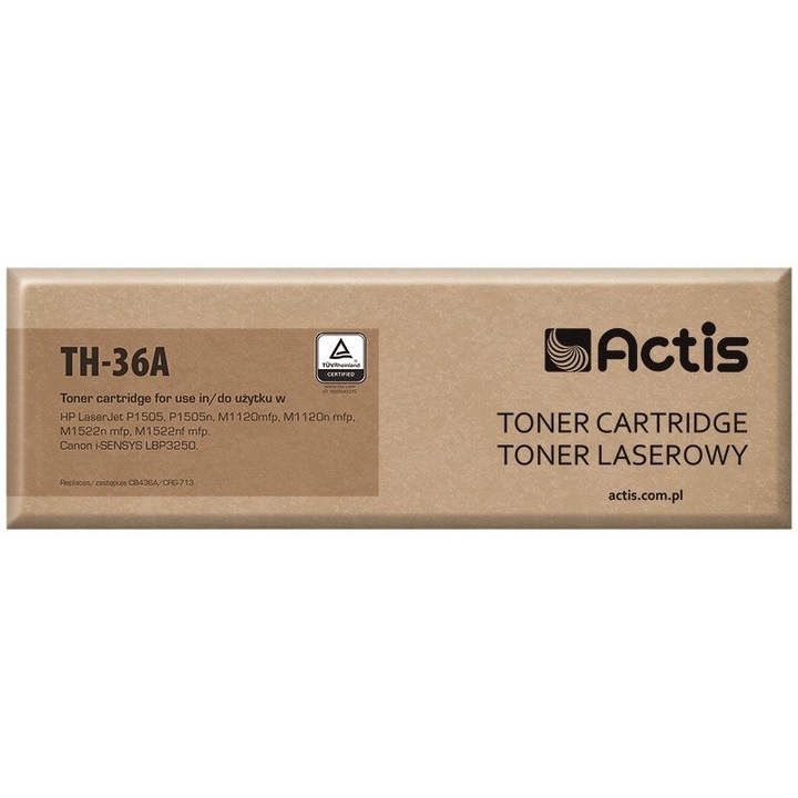 Toner, Actis, TH-36A, HP kompatibilis, fekete