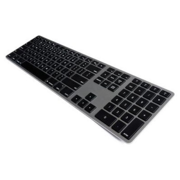 Tastatura Matias pentru Apple Mac, Bluetooth, Aluminiu, Gri spatial