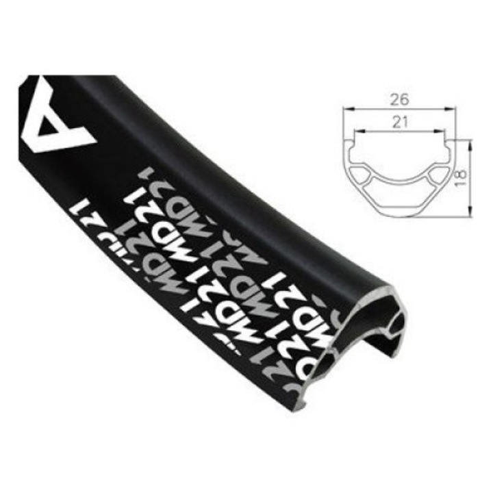 Капла за велосипед Alexrims MD21, 29"x26mm, 36 дупки, Tubeless Ready, черна