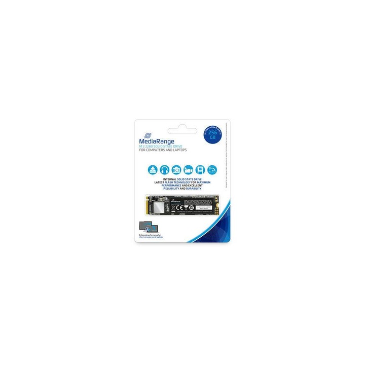SSD, MediaRange, 256GB, M.2, PCIe, черен