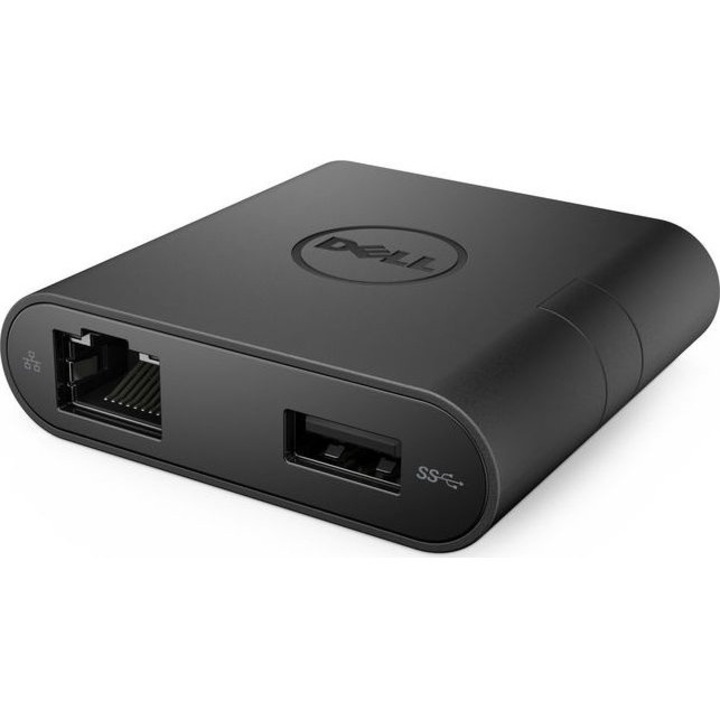 Адаптер, Dell USB-C-HDMI/VGA/Ethernet/USB 3.0, черен