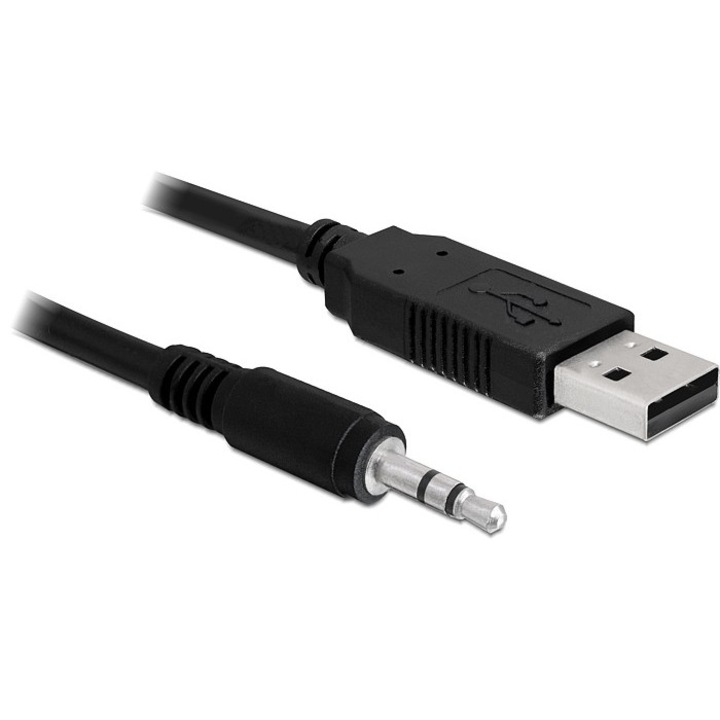 Delock USB A -> Serial-TTL 3,5 mm stereo jack M/M konverter 1.8m 5V fekete