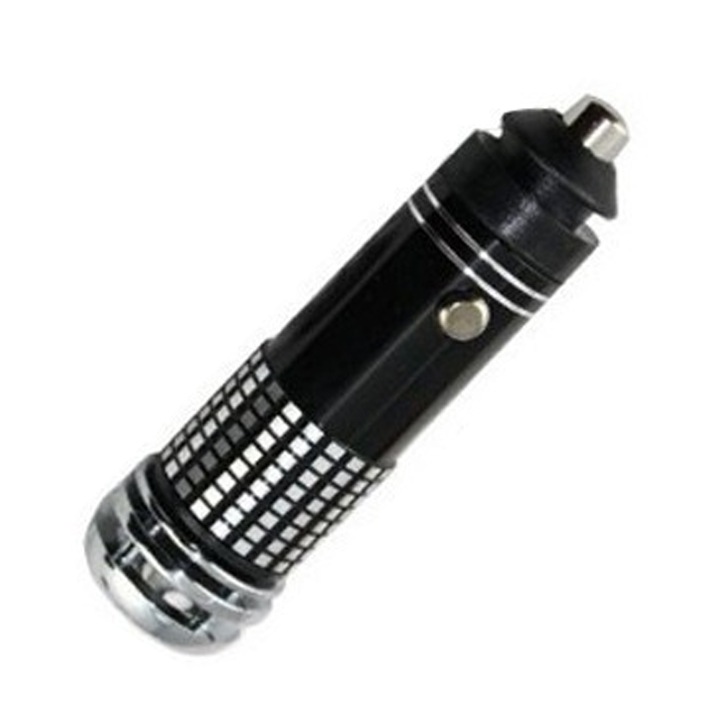 Purificator aer auto 2 in 1, ionizator, USB, lumina albastra LED, compact