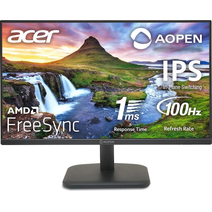 Acer AOPEN 27CL1Ebmix monitor, 27 hüvelykes IPS, 1920 x 1080, VGA, 1 x HDMI 1.4, 1 x audiokimenet, 1 x audio bemenet, beépített hangszórók 2 x 2 W