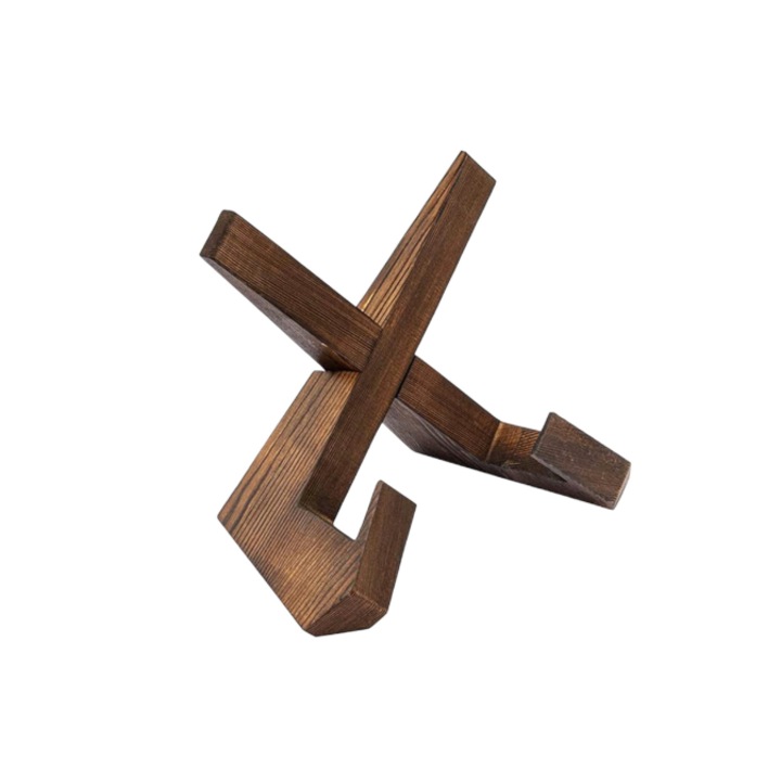 Stativ solid tip suport de lemn cu striatii, elegant, multifunctional, pentru tableta, telefon, cartea de bucate sau manual scolar, dezasamblabil, usor de depozitat, maro, 16.5 x 12.5 x 21.5 x 22.3