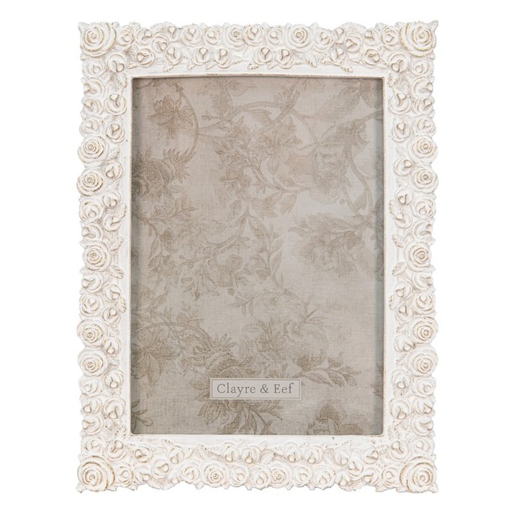 Настолна фоторамка Roses white от полирезин 12x2x18 см