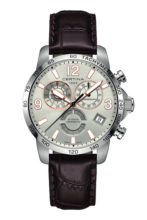 Certina, Chrono karóra bőrszíjjal, Konyakbarna