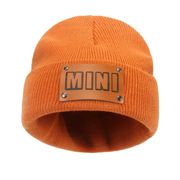 Caciula pentru copii, moale si calduroasa, model clasic, tematica mini me, EFAYN, Portocaliu