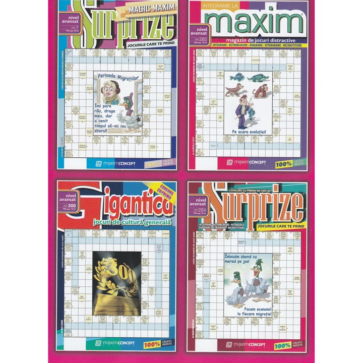 Pachet de integrame cu surprize magic Maxim, integrame cu surprize, integrame gigantica, integrame la Maxim - nivel avansat - Editura Maxim