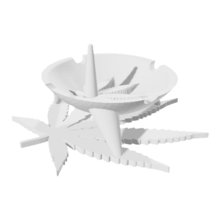 Scrumiera cu dimensiunile de 11, 3 x 10, 8 x 4, 9 cm model Frunza, alb ivory