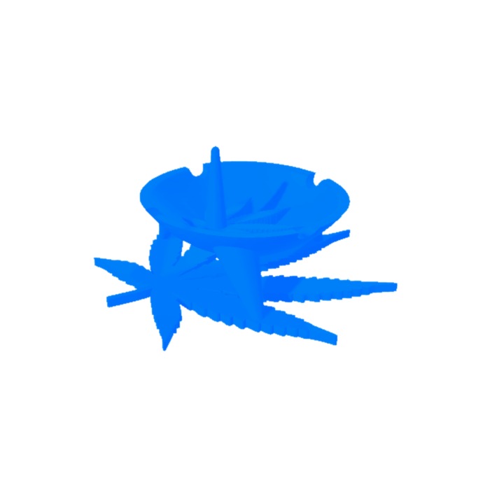 Пепелник с размери 11,3 х 10,8 х 4,9 cm Модел Leaf, син