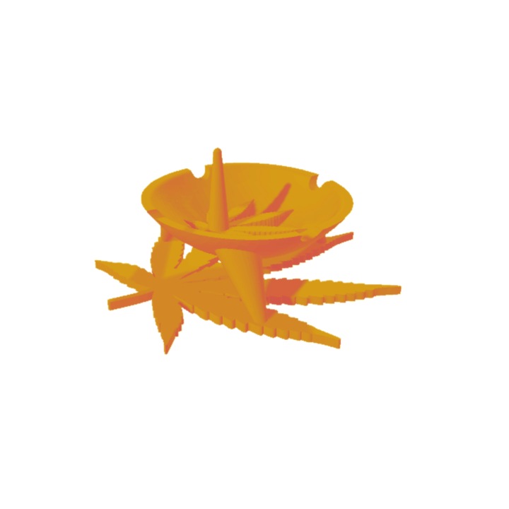 Пепелник с размери 11,3 х 10,8 х 4,9 см. Модел Лист, златен