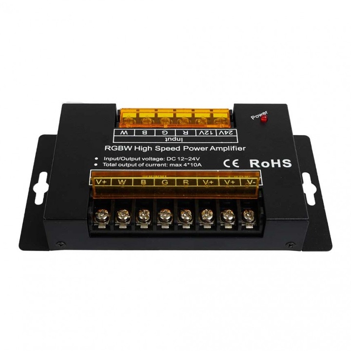 Erősítő RGBW szalaghoz Lightex, DC, 12V-24V, 480W-960W, 4x10A