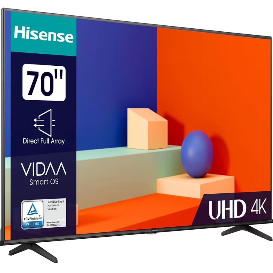 Televizor LED Smart HISENSE 70A6K, UltraHD 4K, HDR, 178 cm, Clasa G, Gri