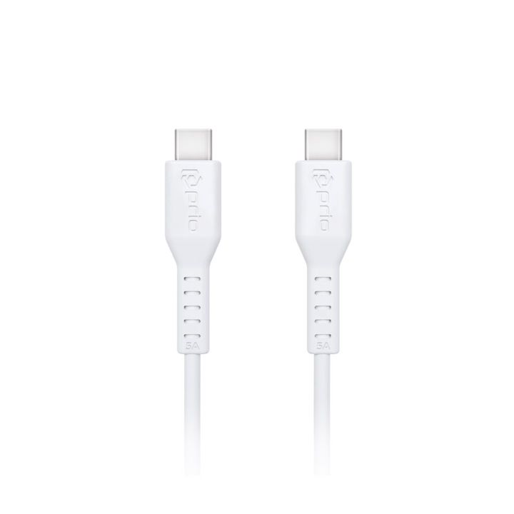 Cablu de incarcare si sincronizare de mare viteza de la USB C la USB C 5A 2m L256, Alb