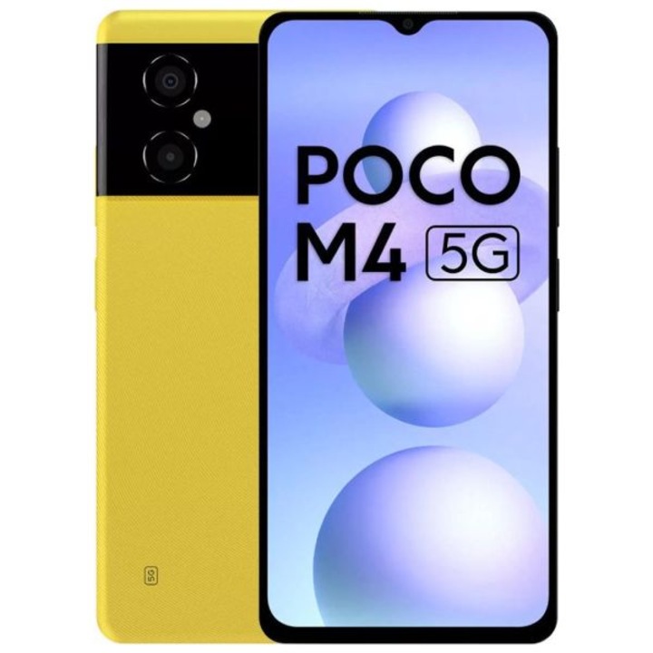 Xiaomi POCO M4 5G mobiltelefon, 64 GB, 4 GB RAM, Dual-SIM, sárga