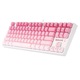 Tastatura gaming mecanica Redragon Cass iluminare RGB alba cu roz