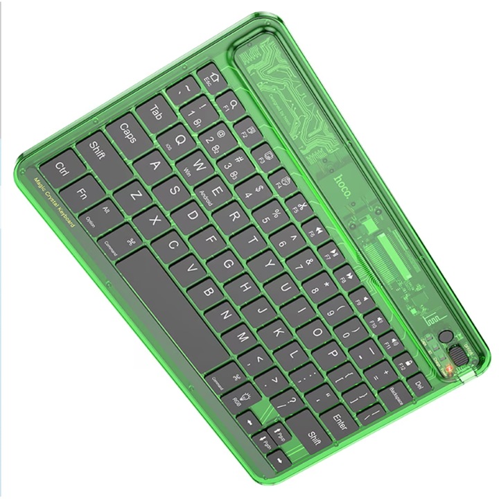 Tastatura wireless iluminata LED, Discovery Edition, 500 mAh, culoare verde