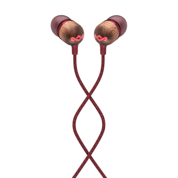 Casti cu fir in-ear, Jamaica, Marley Smile EM-JE041-RD, rosu