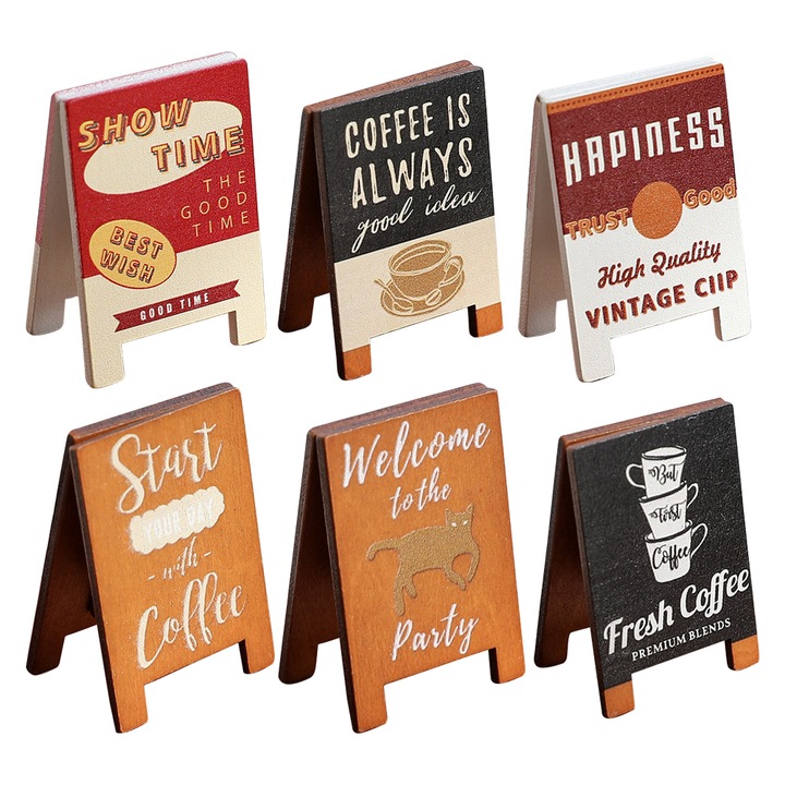 Комплект от 6 щипки, Longziming, дърво, Multicolor