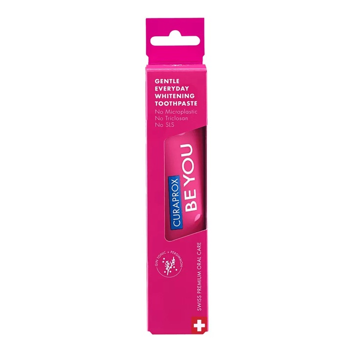 Fogkrém, Curaprox, BeYou, fogszuvasodás ellen, SLS nélkül, boróka és datolyaszilva ízű, fluoriddal, 60 ml