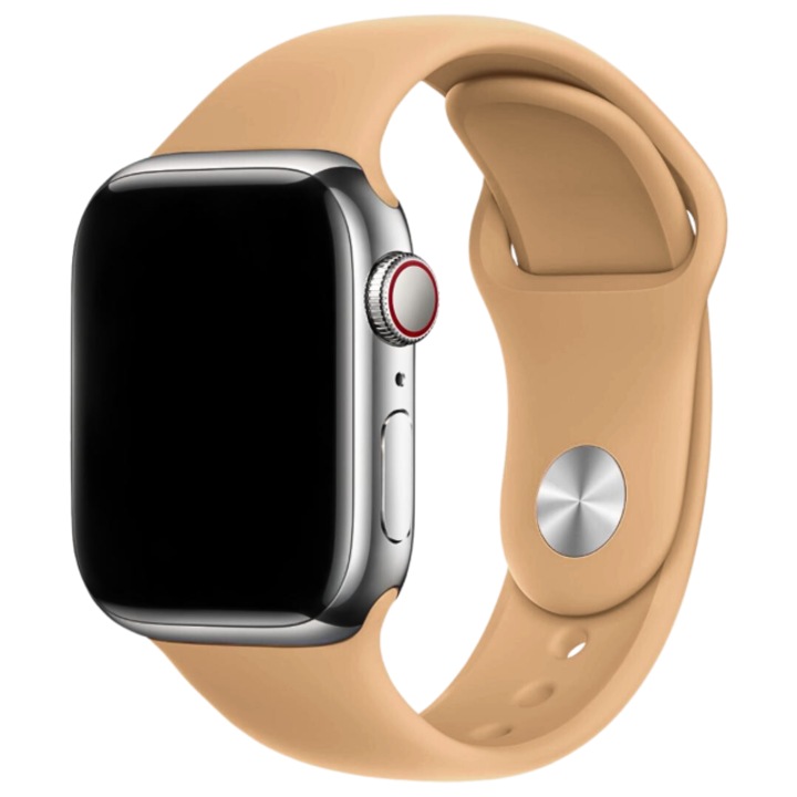Силиконова каишка, съвместима с Apple Watch 2/3/4/5/6/7/8/9/10 42mm/SE, 38/40/41/42mm S/M, Walnut