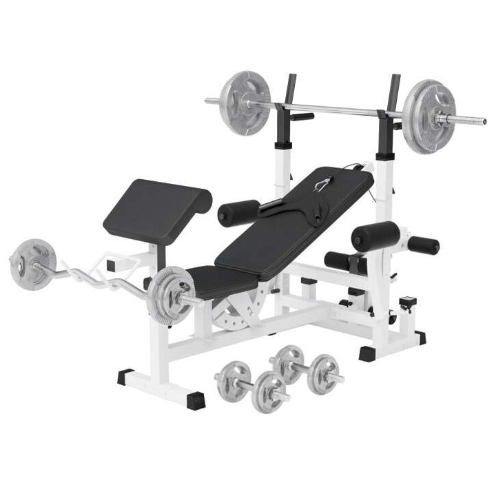 Banca multifunctionala + set greutati 108 kg, Gorilla Sports