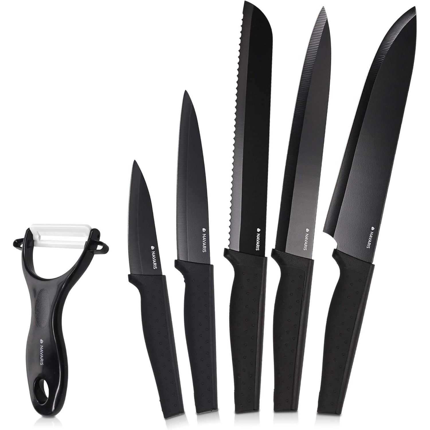 Set 5 cutite de bucatarie, din otel inoxidabil, 1 cutit de curatat din ...