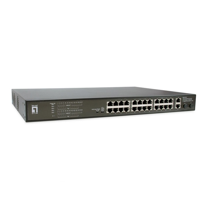 LevelOne FGP-2831 28-Port Fast Ethernet PoE Switch, Switch