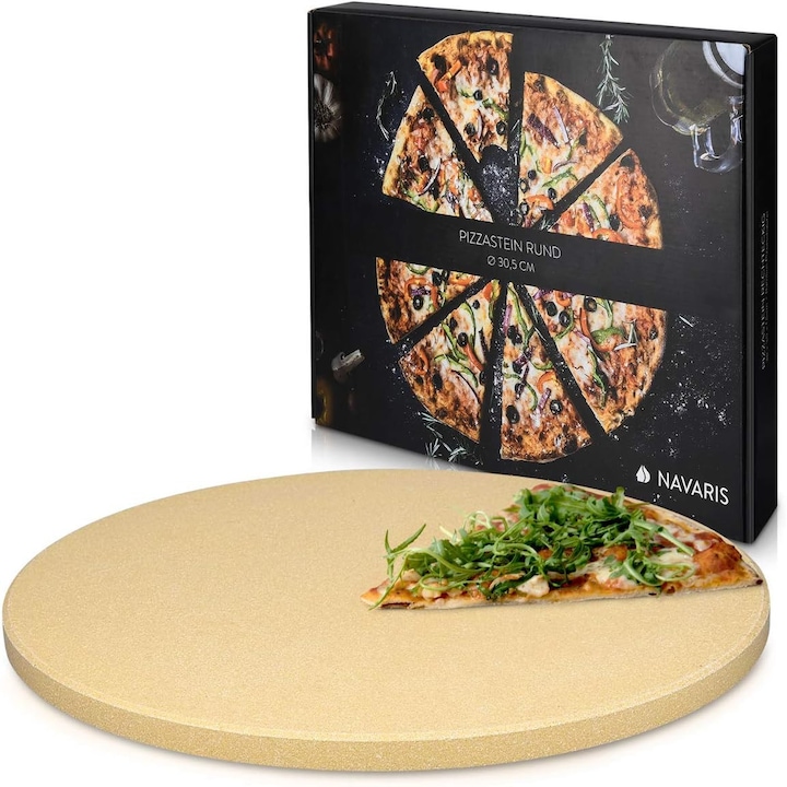 Piatra copt pizza Navaris, Ceramica corderita, 30.5x1.5cm
