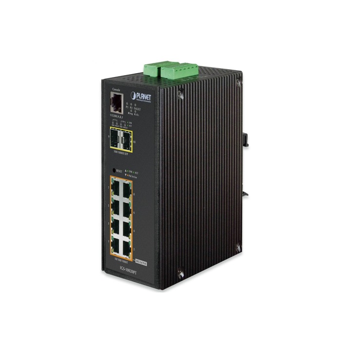 Индустриален Gigabit PoE+ управляван комутатор, Planet, IGS-10020PT, CE