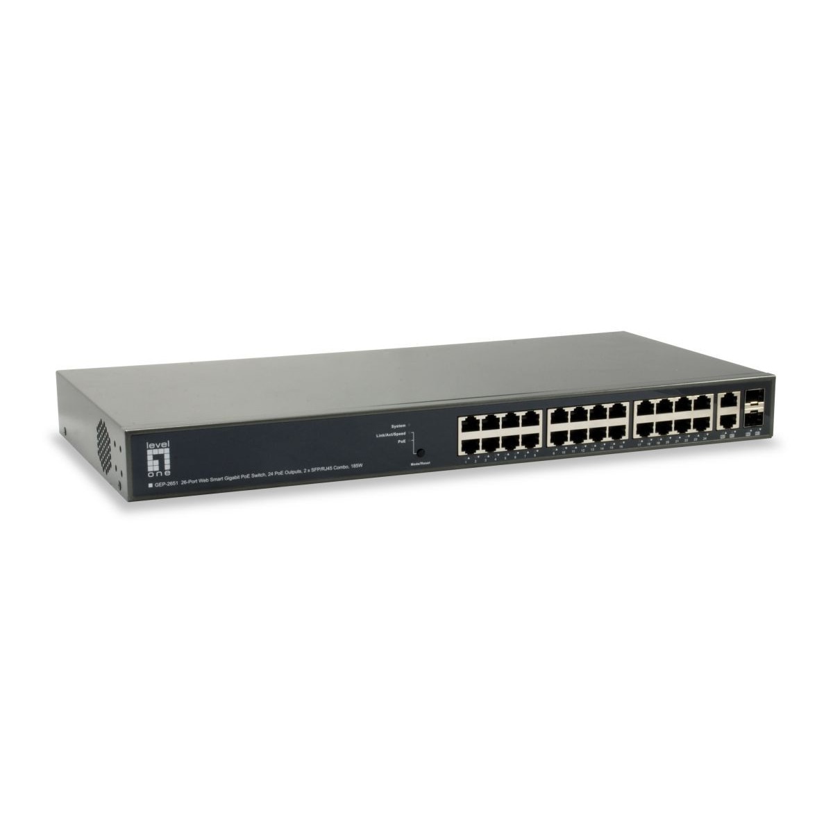 LevelOne GEP-2651 TURING 26-Port Web Smart Gigabit PoE Switch LevelOne GEP-2651 TURING 26-Port Web Smart Gigabit PoE Switch