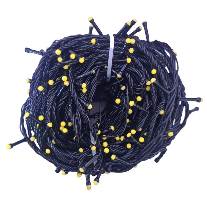 Instalatie de Craciun, 5 m, Liniara, Alb Cald, 60 leduri mici, fir negru, ghirlanda luminoasa pentru brad