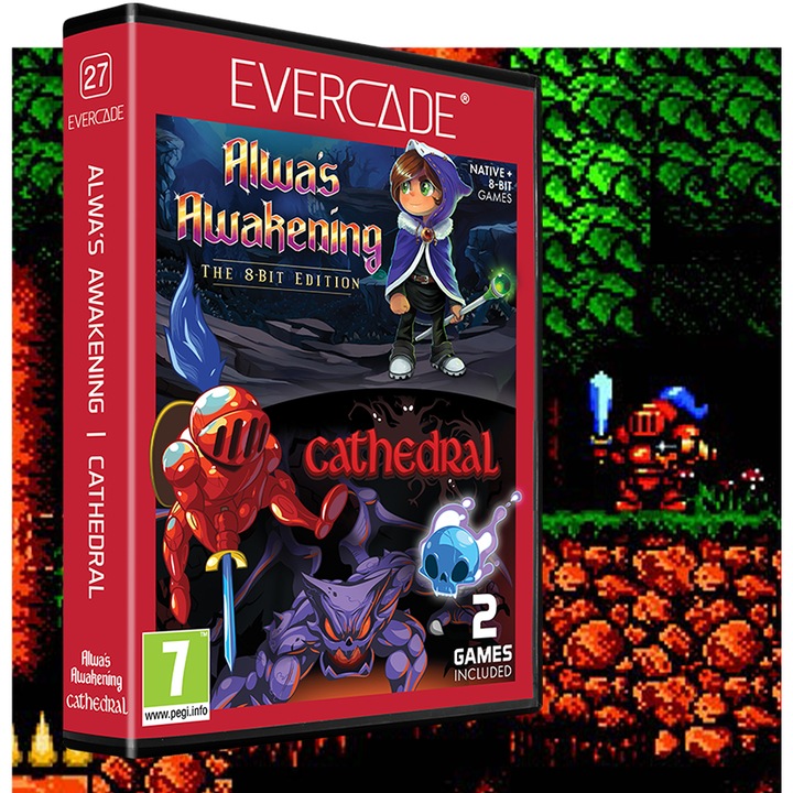 Evercade #27, Alwa’s Awakening 8-Bit Edition/Cathedral, 2in1, Retro, Multi Game Cartridge