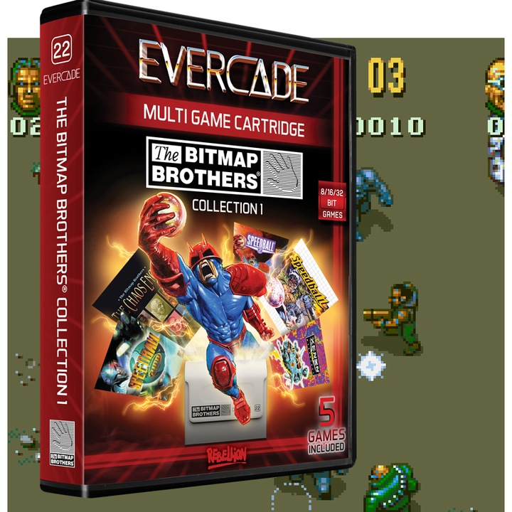 Evercade #22, Bitmap Brothers Collection 1, 5in1, Retro, Multi Game Cartridge, Játékszoftver