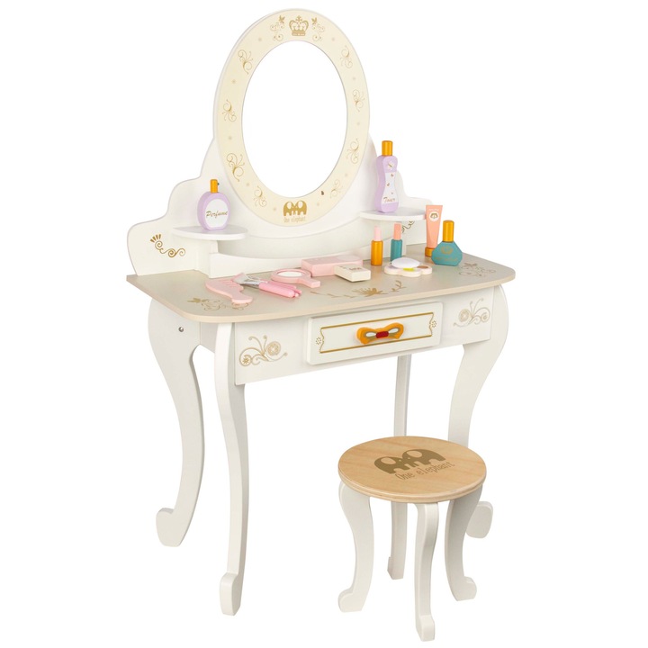 Masuta de toaleta pentru copii Pastel Mia cu accesorii si scaun