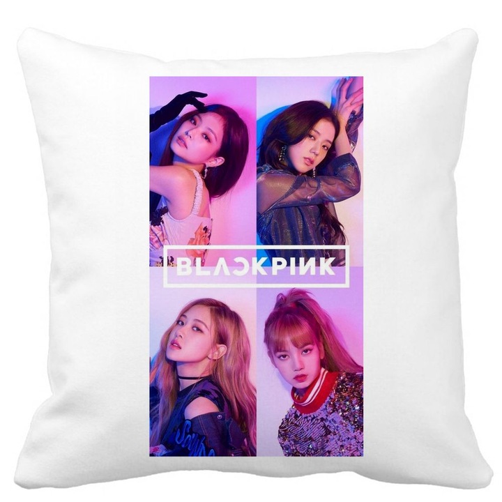 BlackPink dekoratív párnahuzat, 5, 40x40 cm, fehér, matt