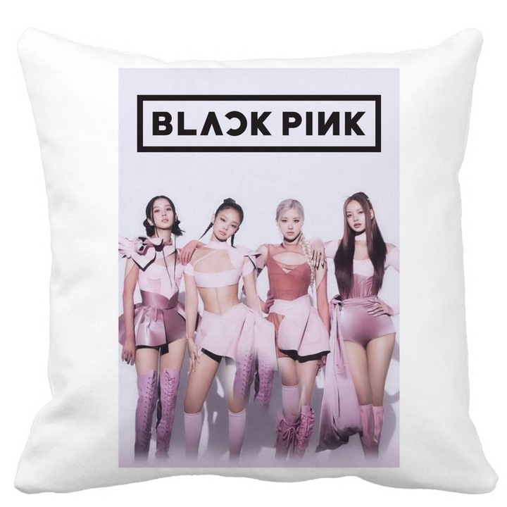 BlackPink dekoratív párnahuzat, 4, 40x40 cm, fehér, matt