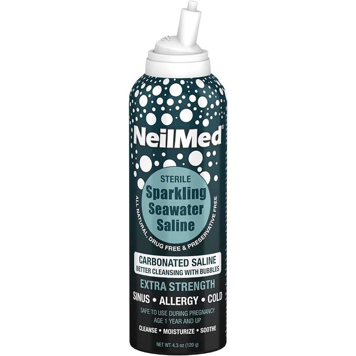 Spray Nazal, NeilMed, Hipertonic, cu Apa de Mare Carbogazoasa, Curata, Desfunda si Trateaza Caile Nazale Iritate, fara Conservanti, 125ml