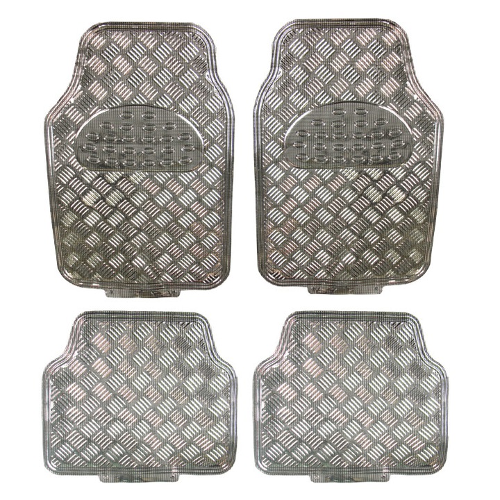 Комплект 4 универсални стелки за кола, цвят Diamond, Chrome Carbon