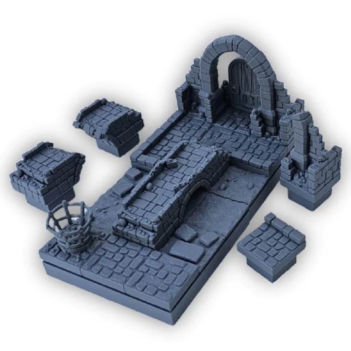 Harta Modulara Pentru D&D, Set Dungeon Blocks, Bridge Crossing