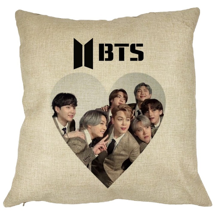 BTS Army 4 dekoratív párna, 40x40 cm, levehető huzat, fújtató