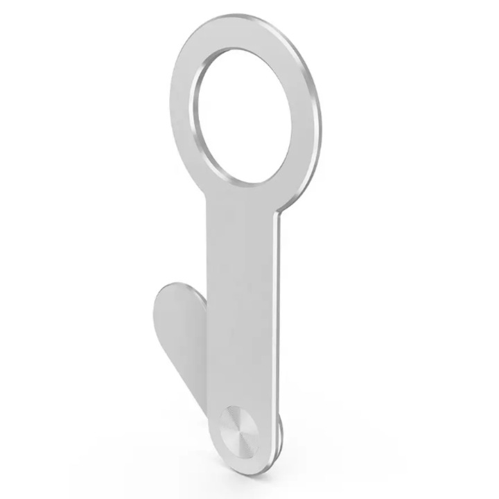 Suport magnetic tip Magsafe pentru telefon, PS Products, prindere adeziva de laptop/monitor, Argintiu