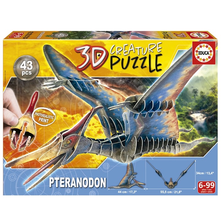 3D-s Educa lény Pteranodon, 43 darabos