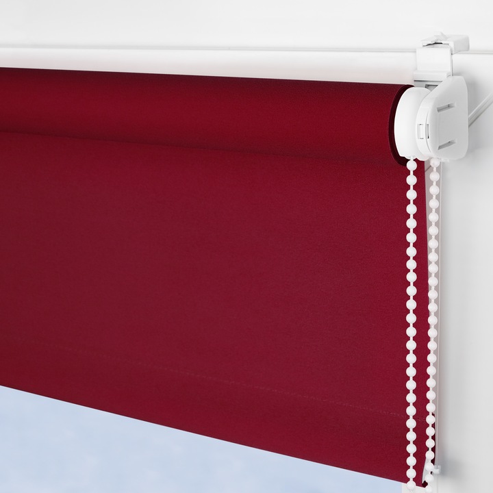 Roleta textila, monocolor, semi-opaca, instalare non-invaziva, rulou midi VIGO, P+R, 61.5 cm x 150 cm, maroon