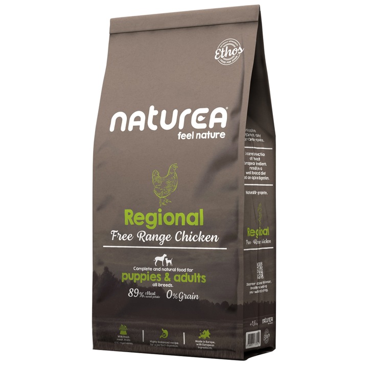 Hrana uscata pentru caini, fara cereale, Naturea Regional, cu Pui, Adult, 2 Kg